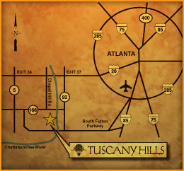 Map To Tuscany Hills